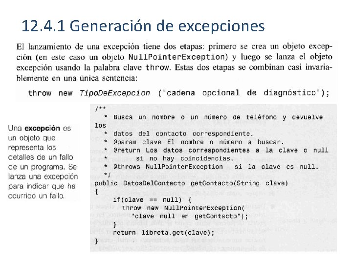 12. 4. 1 Generación de excepciones 