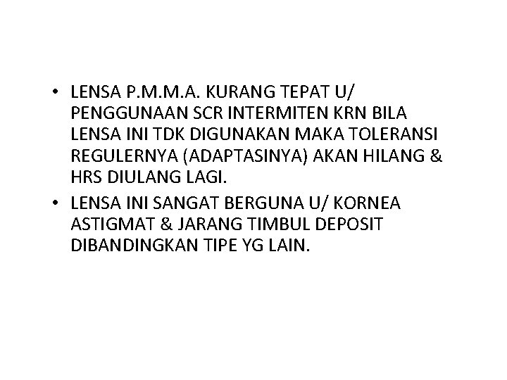  • LENSA P. M. M. A. KURANG TEPAT U/ PENGGUNAAN SCR INTERMITEN KRN