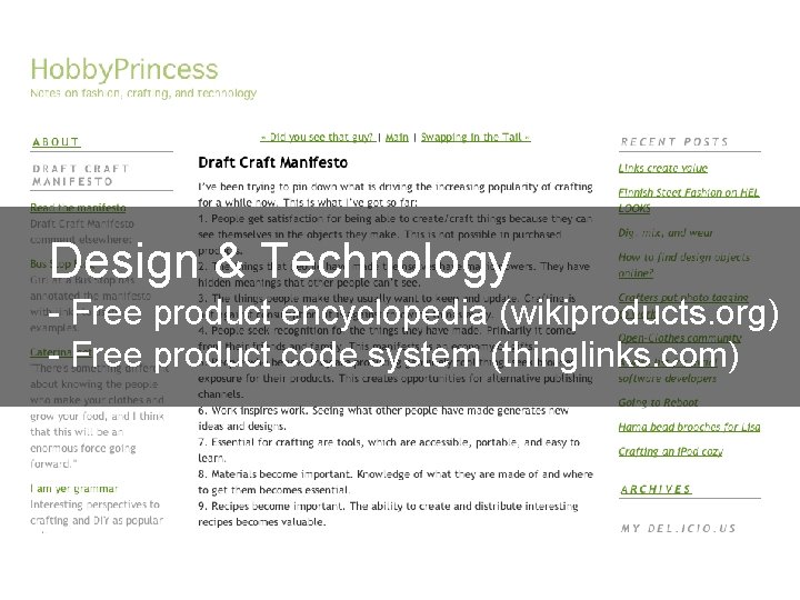 Design & Technology - Free product encyclopedia (wikiproducts. org) - Free product code system