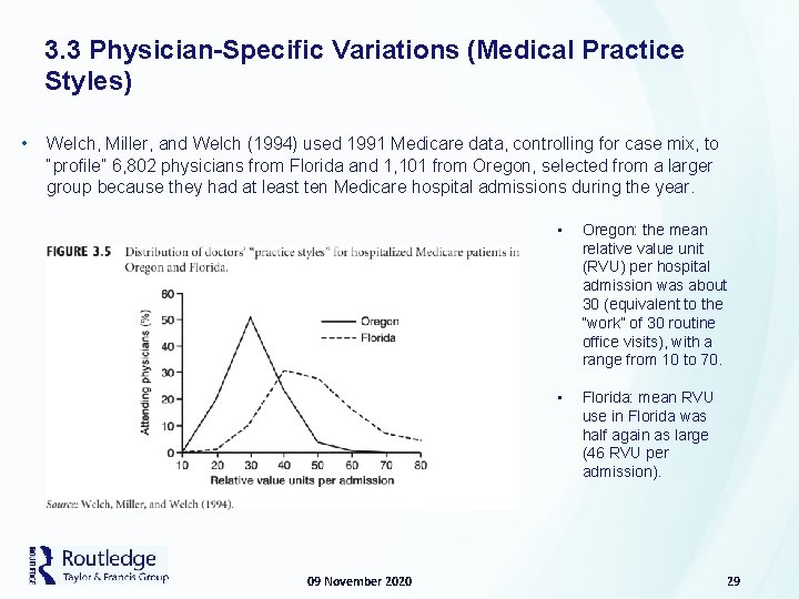 3. 3 Physician-Specific Variations (Medical Practice Styles) • Welch, Miller, and Welch (1994) used