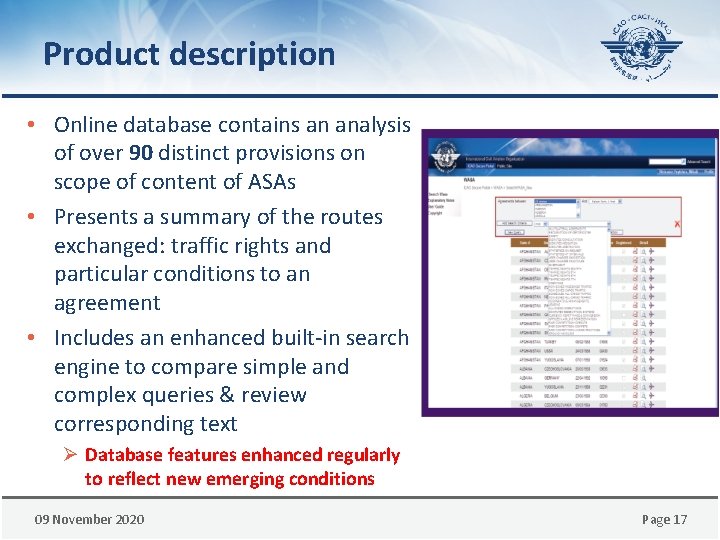 Product description • Online database contains an analysis of over 90 distinct provisions on