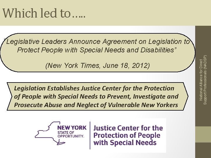 Which led to…. . “Legislative Leaders Announce Agreement on Legislation to (New York Times,