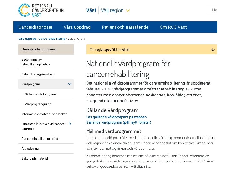 www. cancercentrum. se 2020 -11 -09 NVP Cancerrehabilitering 2017 