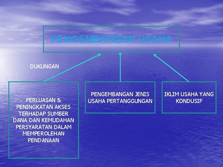 PENGEMBANGAN USAHA DUKUNGAN PERLUASAN & PENINGKATAN AKSES TERHADAP SUMBER DANA DAN KEMUDAHAN PERSYARATAN DALAM