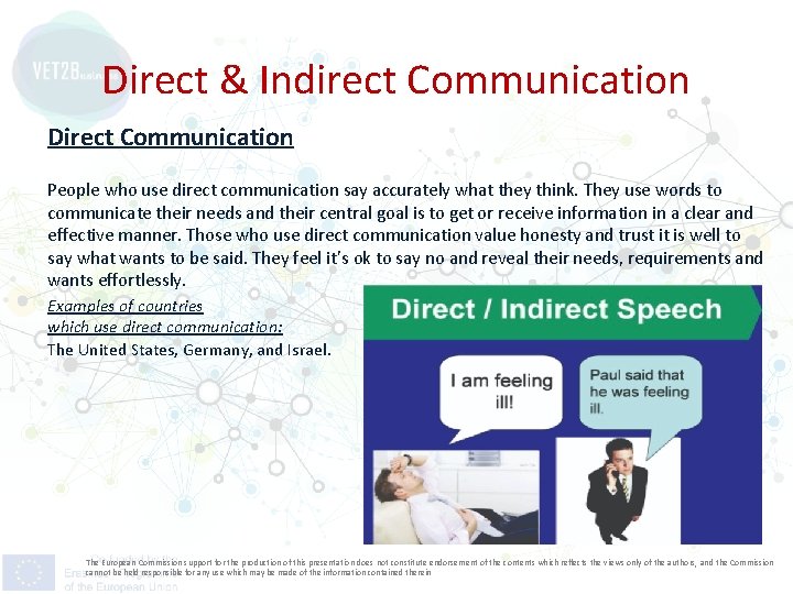 Direct & Indirect Communication Direct Communication People who use direct communication say accurately what