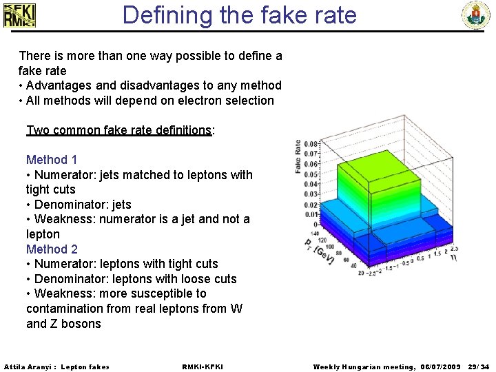Defining the fake rate There is more than one way possible to define a