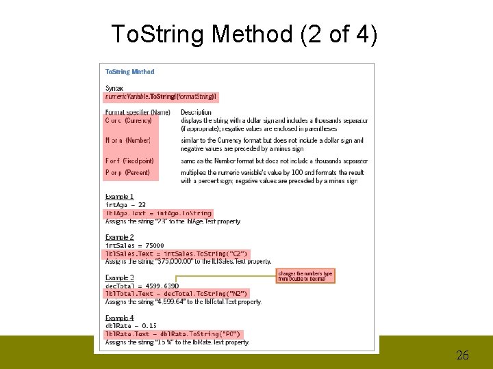 To. String Method (2 of 4) 26 