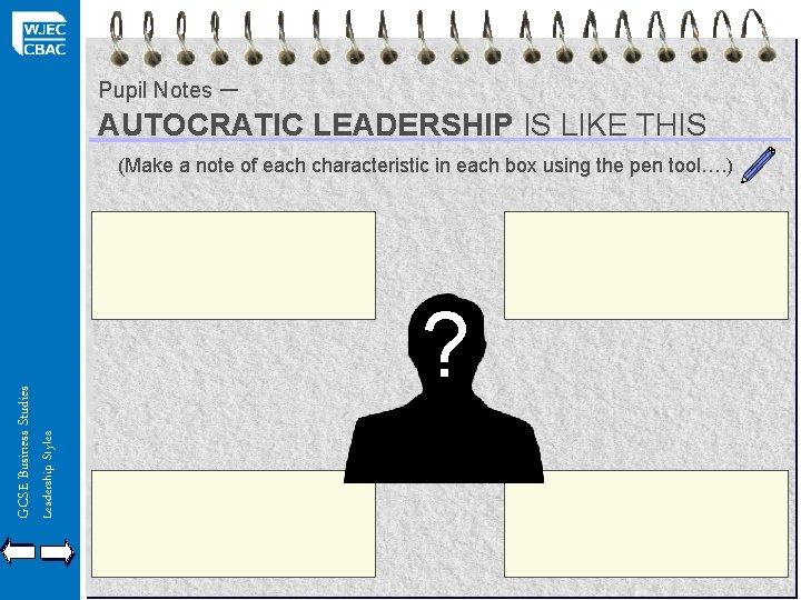 – AUTOCRATIC LEADERSHIP IS LIKE THIS Pupil Notes Leadership Styles GCSE Business Studies (Make