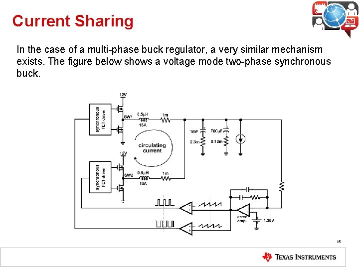 Current Sharing In the case of a multi-phase buck regulator, a very similar mechanism