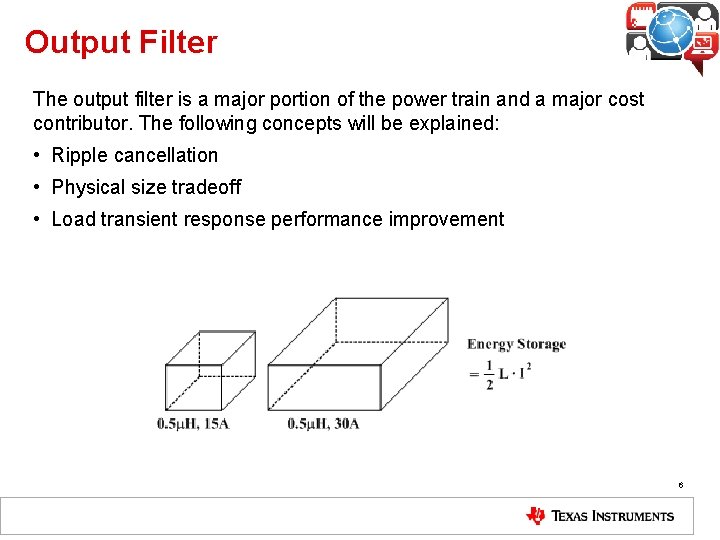 Output Filter The output filter is a major portion of the power train and