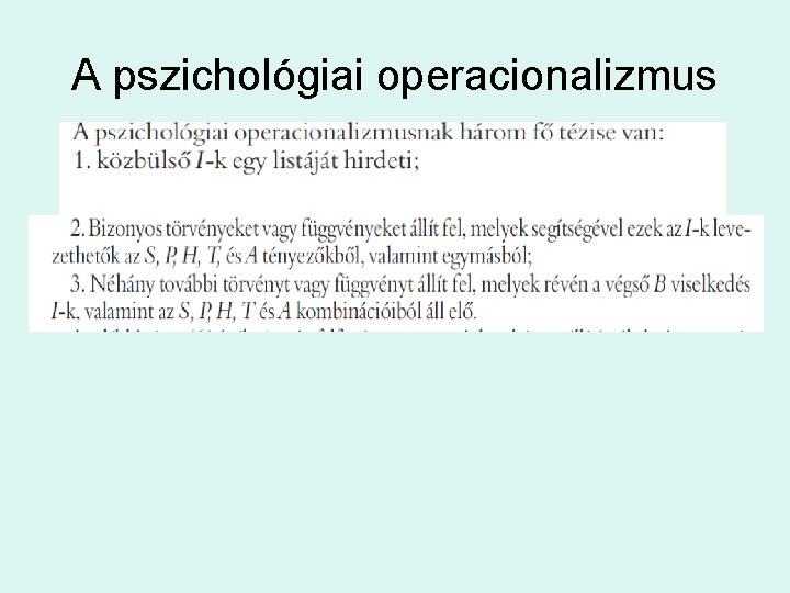 A pszichológiai operacionalizmus 