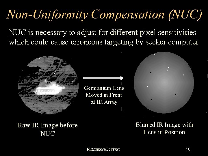 Non-Uniformity Compensation (NUC) NUC is necessary to adjust for different pixel sensitivities which could