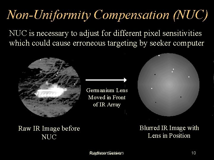 Non-Uniformity Compensation (NUC) NUC is necessary to adjust for different pixel sensitivities which could