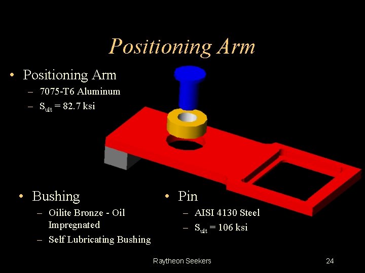 Positioning Arm • Positioning Arm – 7075 -T 6 Aluminum – Sult = 82.