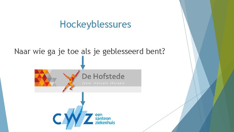 Hockeyblessures Naar wie ga je toe als je geblesseerd bent? Hockeyblessures Naar wie ga je toe als je geblesseerd bent?
