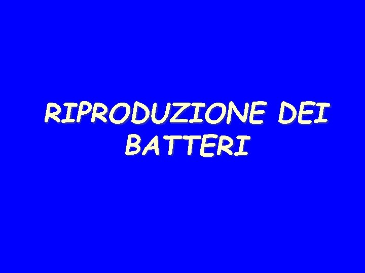 RIPRODUZIONE DEI BATTERI 