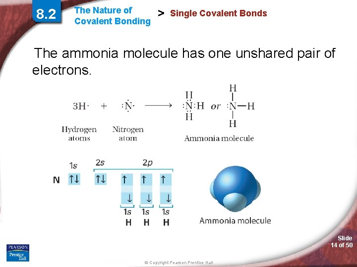 8. 2 The Nature of Covalent Bonding > Single Covalent Bonds The ammonia molecule