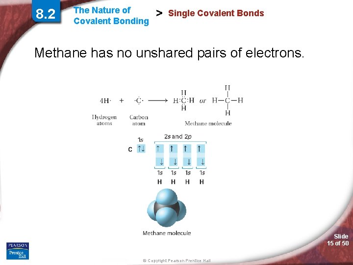 8. 2 The Nature of Covalent Bonding > Single Covalent Bonds Methane has no