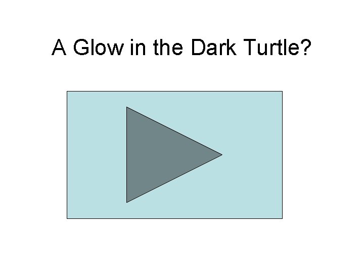A Glow in the Dark Turtle? 