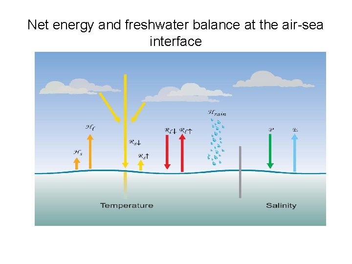 Net energy and freshwater balance at the air-sea interface 