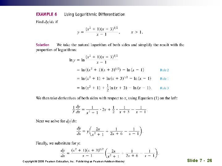 Copyright © 2008 Pearson Education, Inc. Publishing as Pearson Addison-Wesley Slide 7 - 26