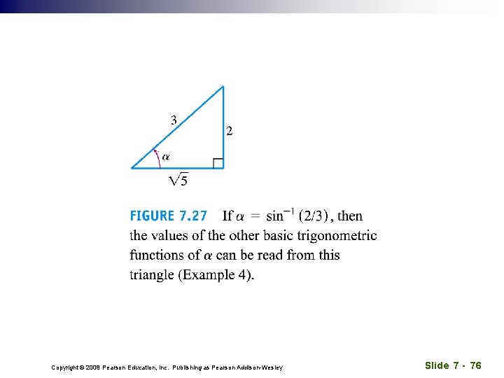 Copyright © 2008 Pearson Education, Inc. Publishing as Pearson Addison-Wesley Slide 7 - 76