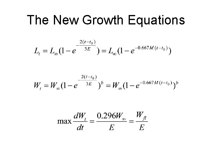 The New Growth Equations 