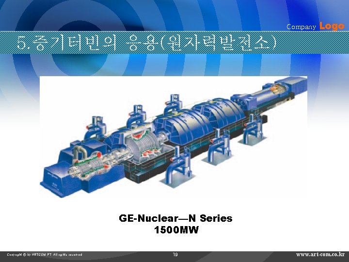 Company Logo 5. 증기터빈의 응용(원자력발전소) GE-Nuclear—N Series 1500 MW Copyright © by ARTCOM PT