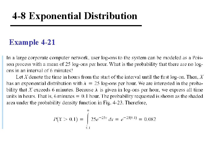 4 -8 Exponential Distribution Example 4 -21 