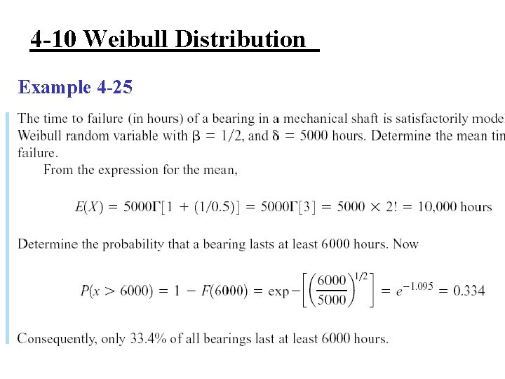 4 -10 Weibull Distribution Example 4 -25 
