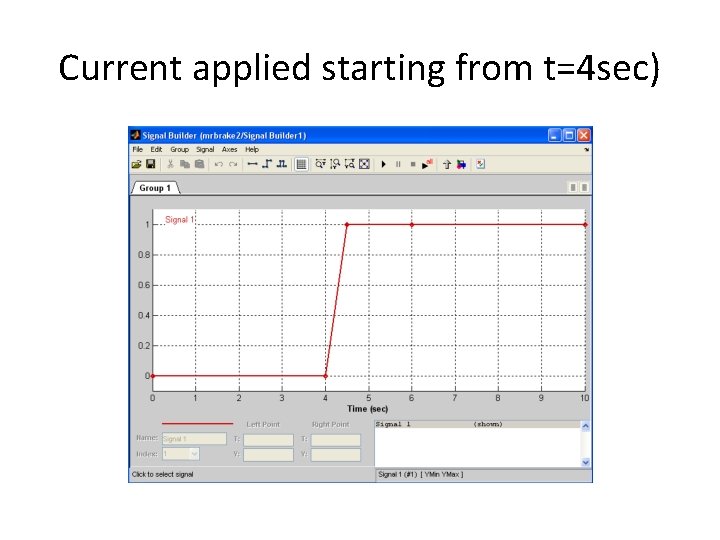 Current applied starting from t=4 sec) 
