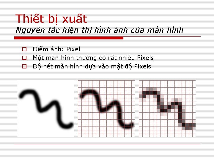 Thiết bị xuất Nguyên tắc hiện thị hình ảnh của màn hình o Điểm