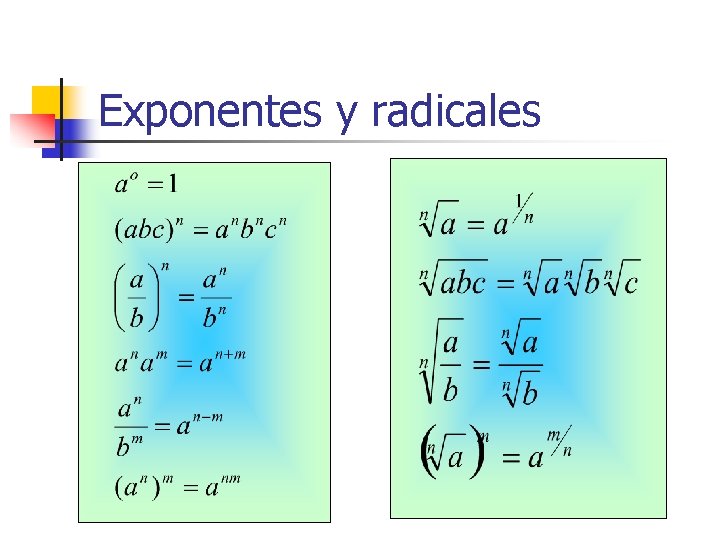 Exponentes y radicales 