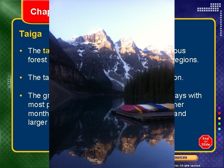 Chapter 6 Section 2 Forest Biomes Taiga • The taiga is the region of