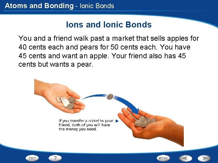 Atoms and Bonding - Ionic Bonds Ions and Ionic Bonds You and a friend