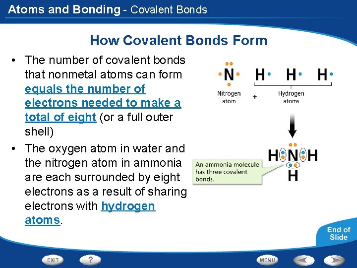 Atoms and Bonding - Covalent Bonds How Covalent Bonds Form • The number of