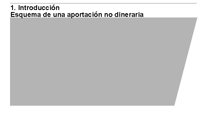 1. Introducción Esquema de una aportación no dineraria 