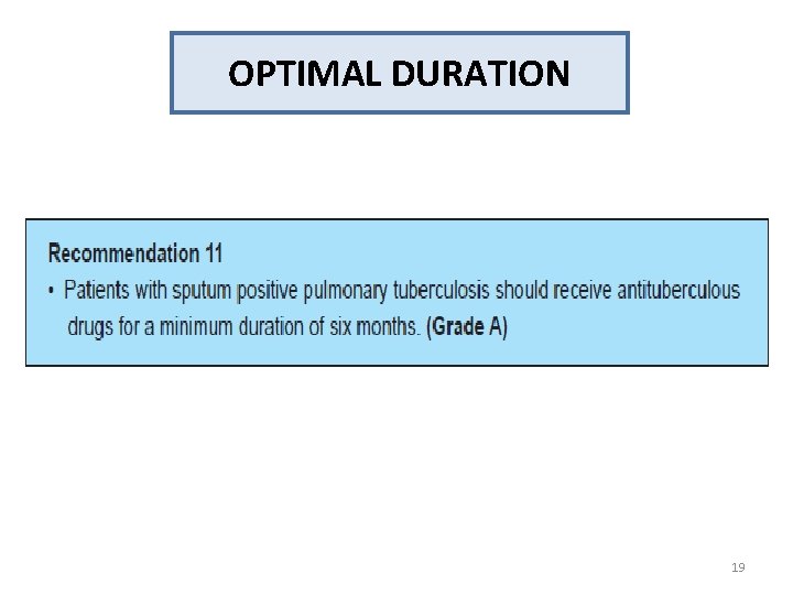 OPTIMAL DURATION 19 