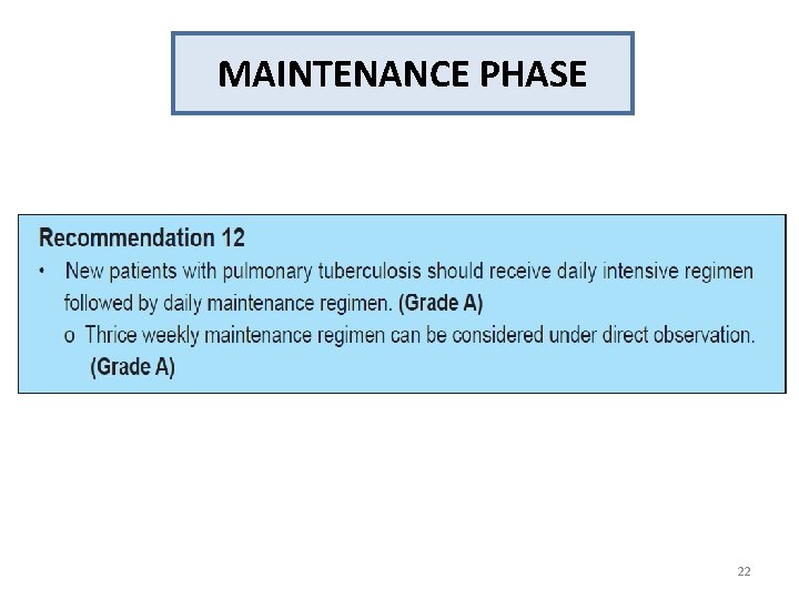 MAINTENANCE PHASE 22 MAINTENANCE PHASE 22
