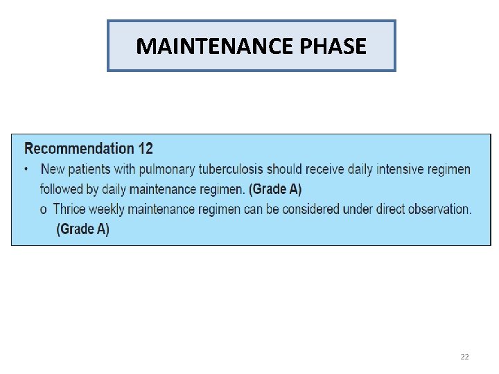 MAINTENANCE PHASE 22 