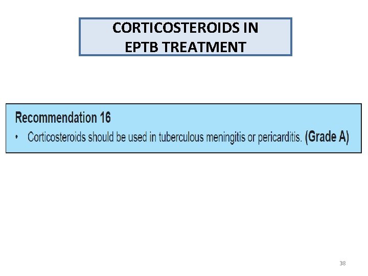 CORTICOSTEROIDS IN EPTB TREATMENT 38 