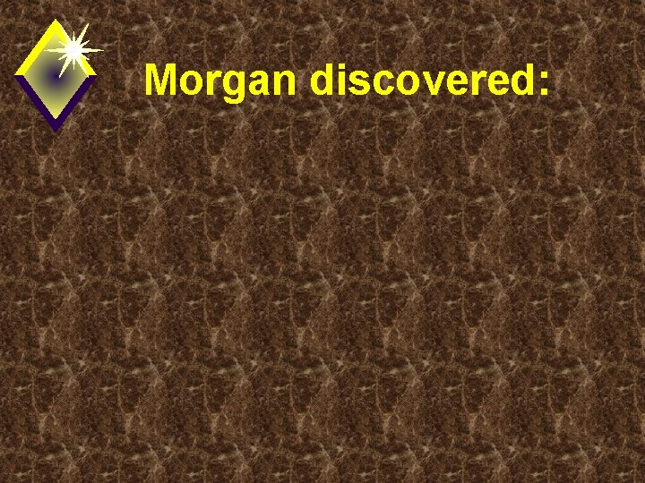 Morgan discovered: 