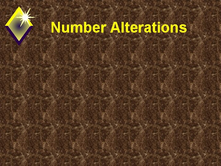 Number Alterations 