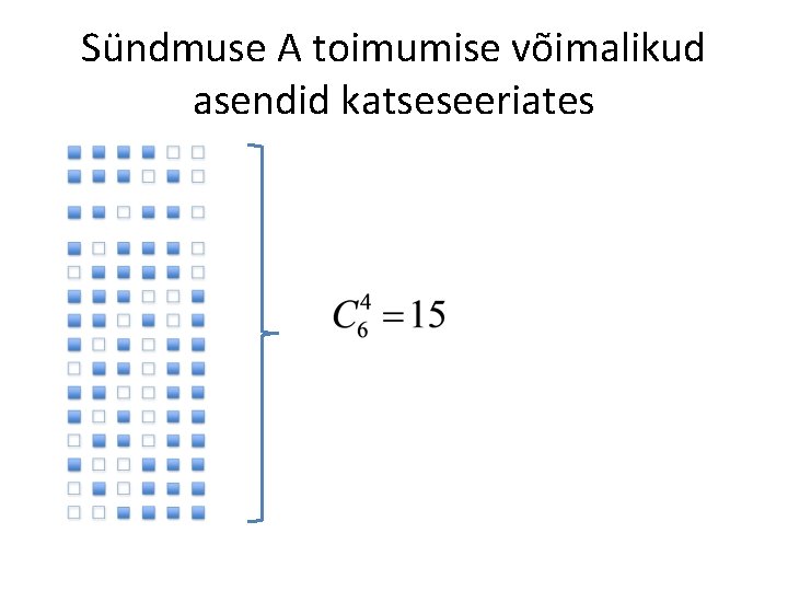 Sündmuse A toimumise võimalikud asendid katseseeriates 