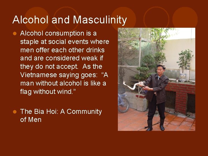 Alcohol and Masculinity l Alcohol consumption is a staple at social events where men