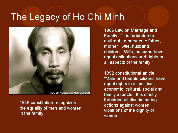 The Legacy of Ho Chi Minh 1986 Law on Marriage and Family: “It is