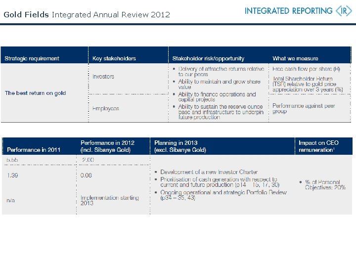 Gold Fields Integrated Annual Review 2012 