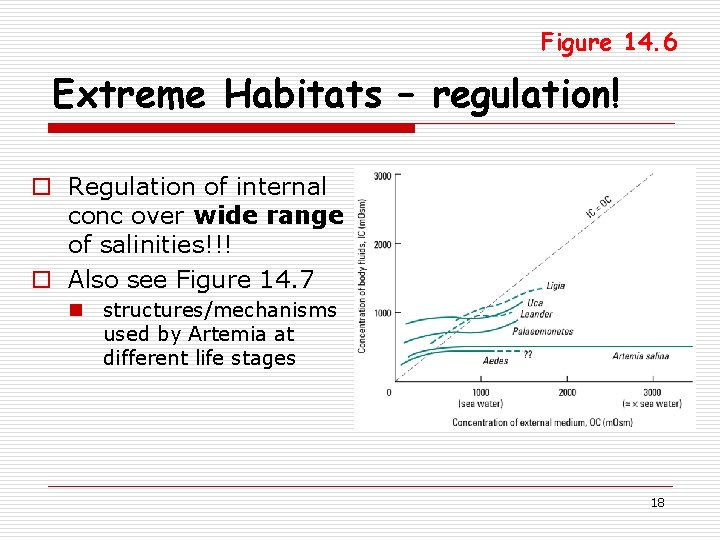 Figure 14. 6 Extreme Habitats – regulation! o Regulation of internal conc over wide
