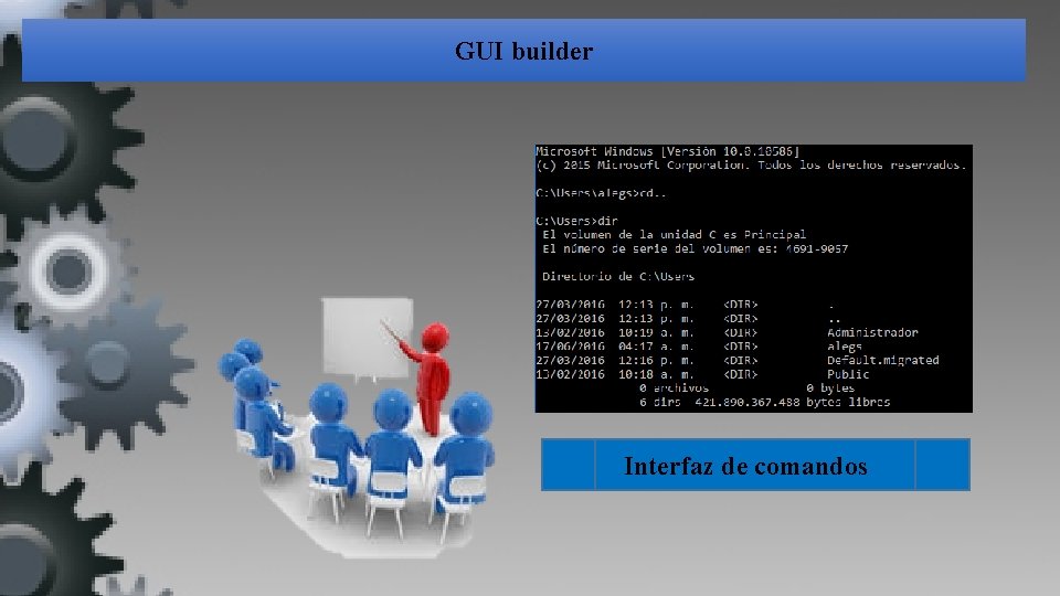 GUI builder Interfaz de comandos 