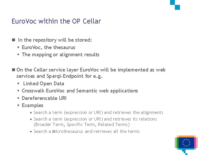 Euro. Voc within the OP Cellar n In the repository will be stored: §